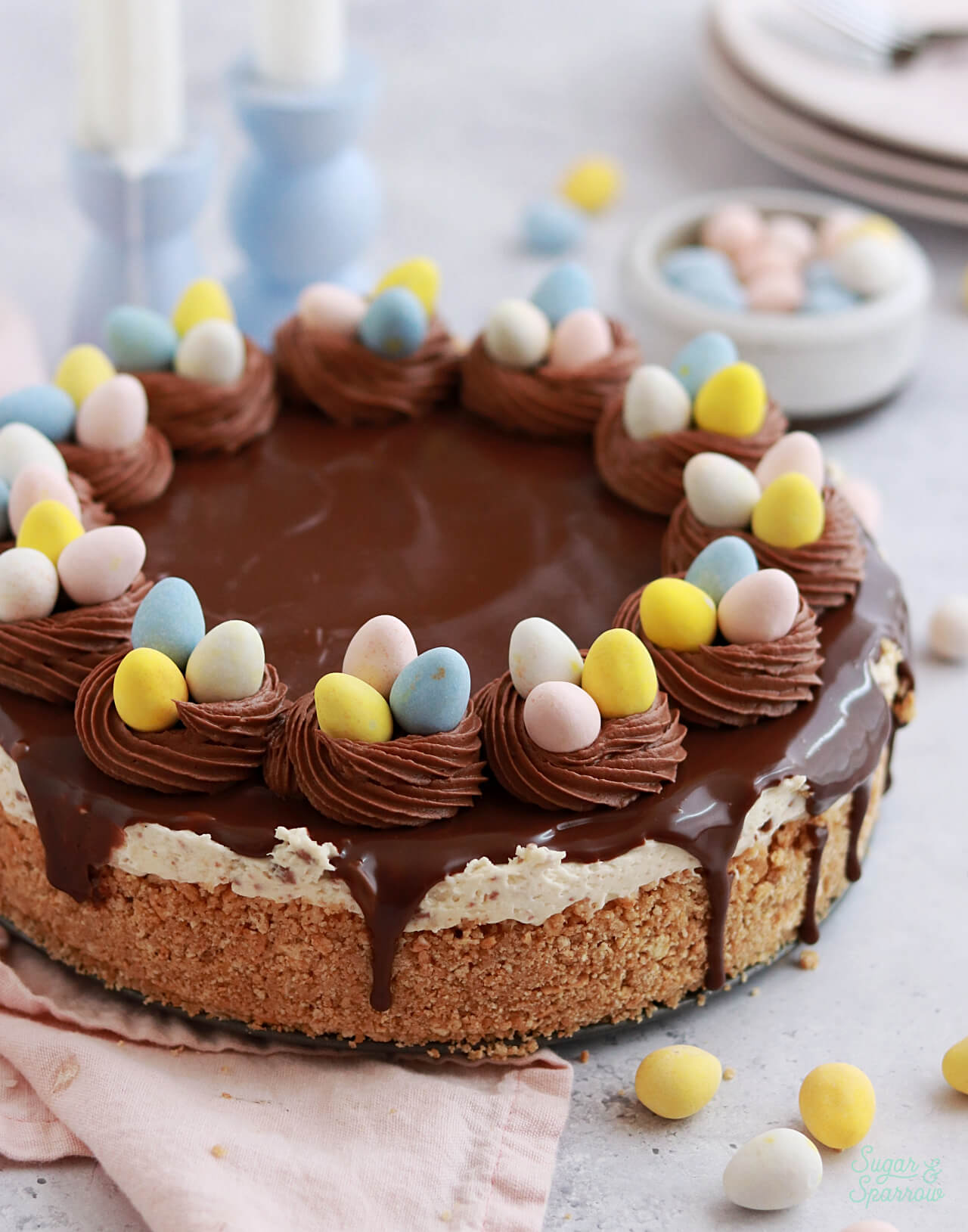 easter cheesecake recipe by sugar and sparrow