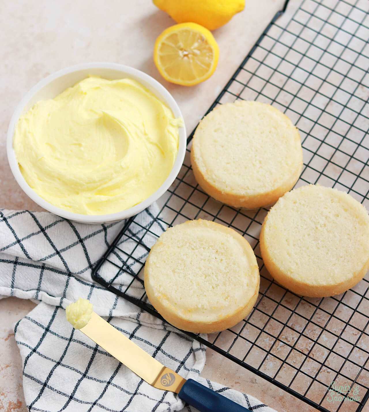 mini lemon layer cake recipe by sugar and sparrow