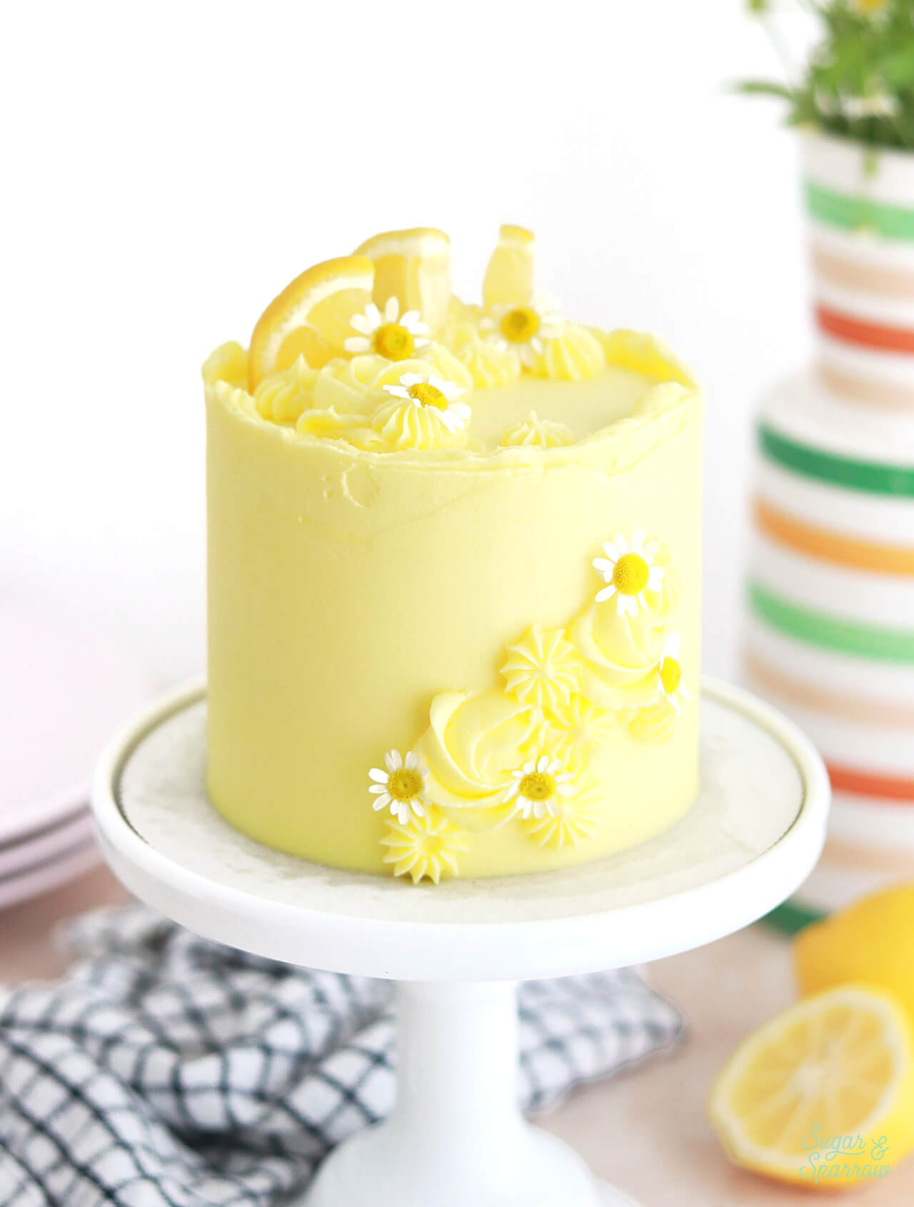 small batch lemon cake with lemon buttercream