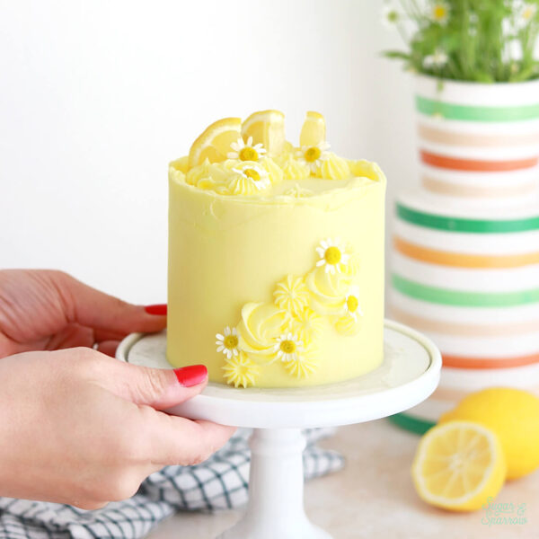 small batch lemon cake recipe by sugar and sparrow