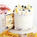 lemon blueberry layer cake recipe with lemon cream cheese frosting