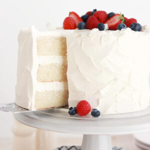 bakery style white cake recipe by sugar and sparrow
