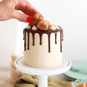small batch churro cake by sugar and sparrow