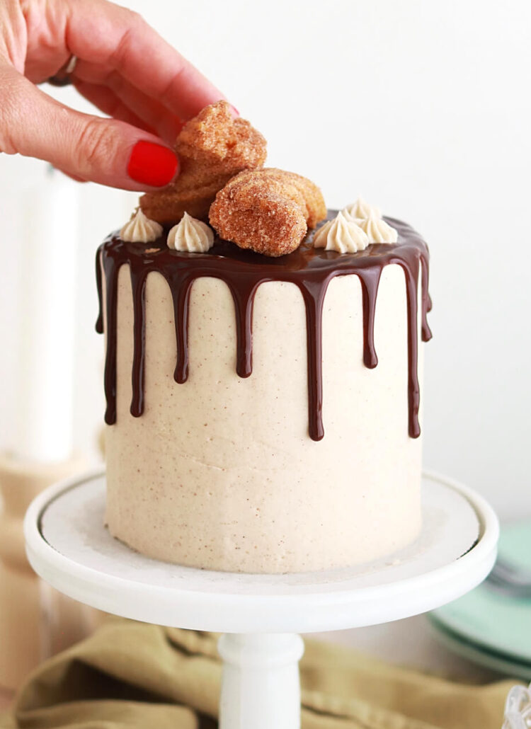 small batch churro cake by sugar and sparrow