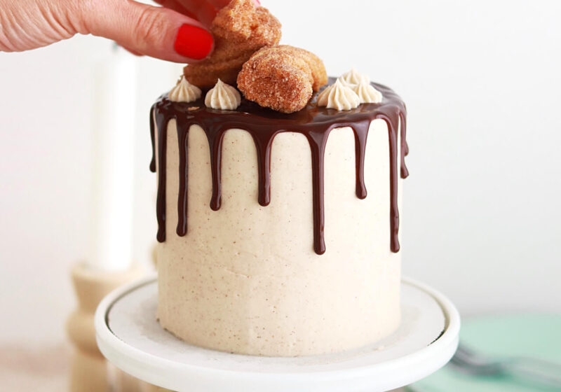 small batch churro cake by sugar and sparrow