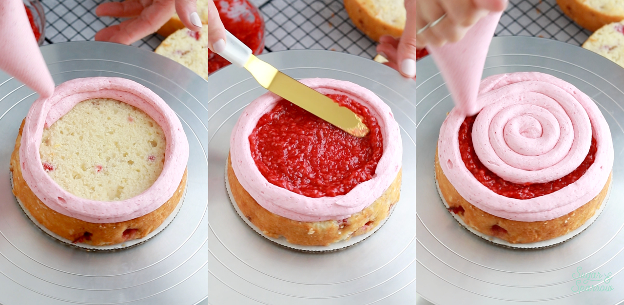 how to fill a cake with raspberry filling
