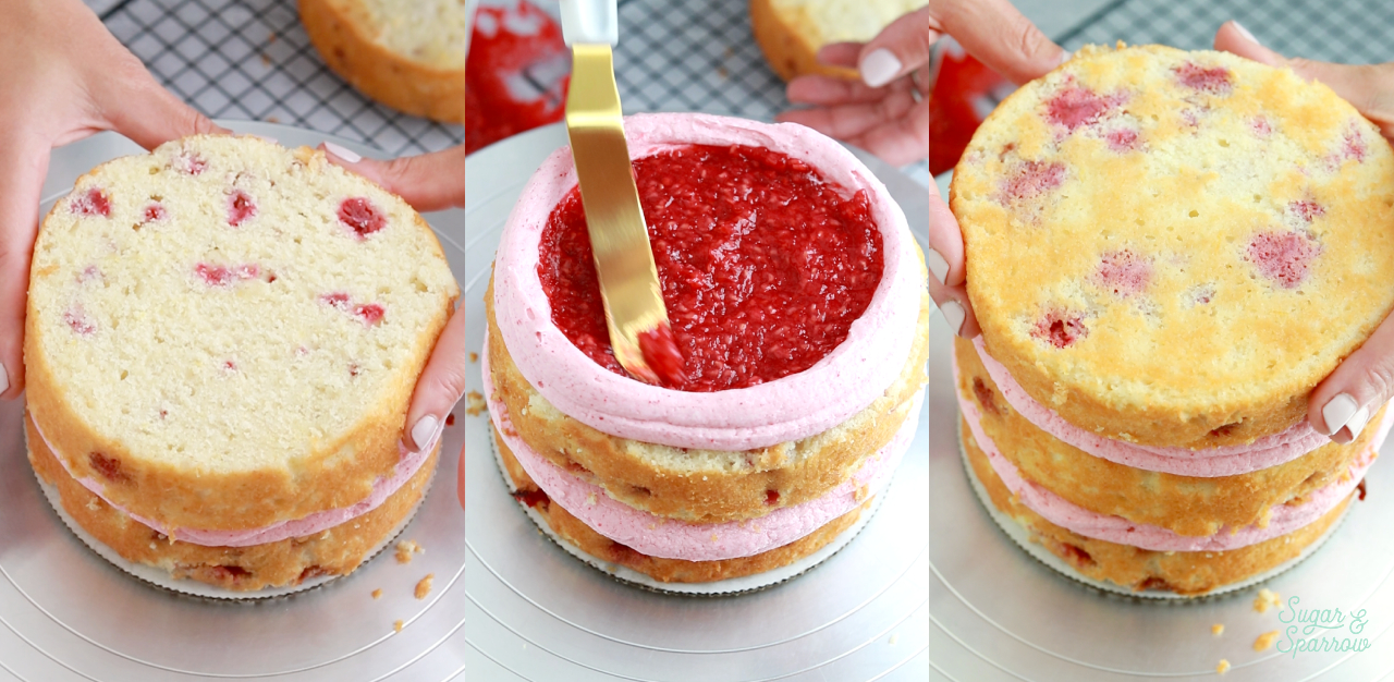 how to fill and stack a cake with soft fillings