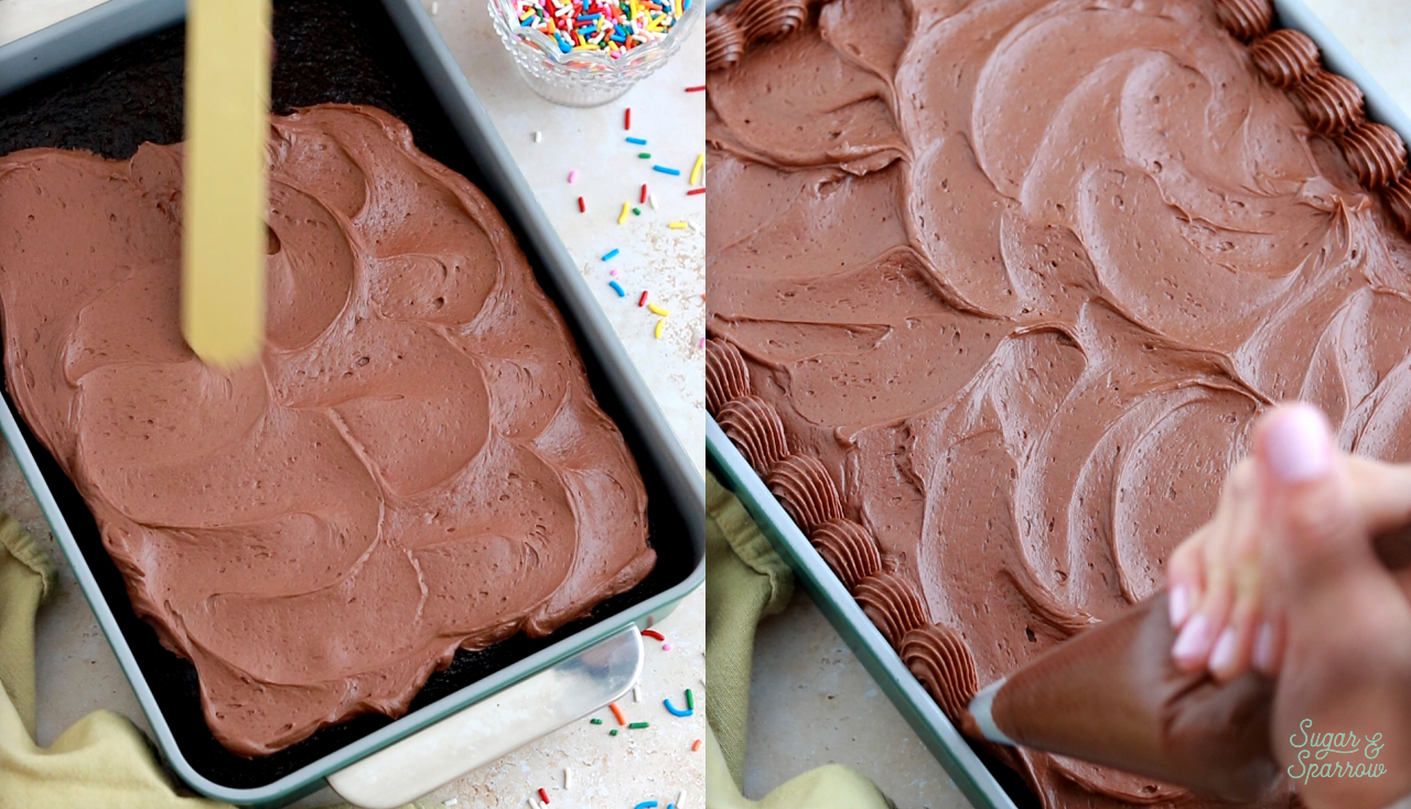 How to decorate a chocolate sheet cake