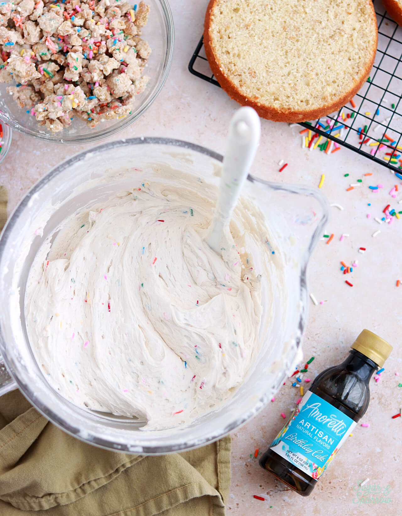 birthday cake buttercream with Amoretti Natural Birthday Cake Artisan Flavor