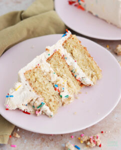 Dunkaroos layer cake recipe with sprinkle buttercream