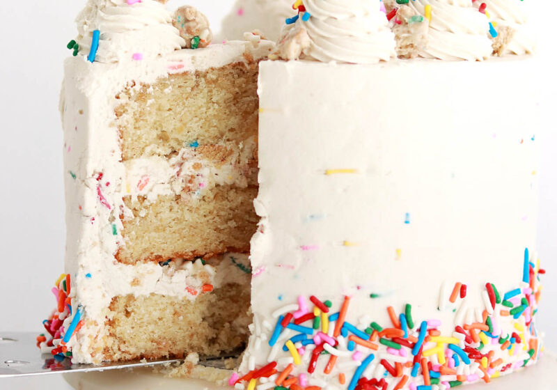 Dunkaroos layer cake with sprinkle buttercream recipe
