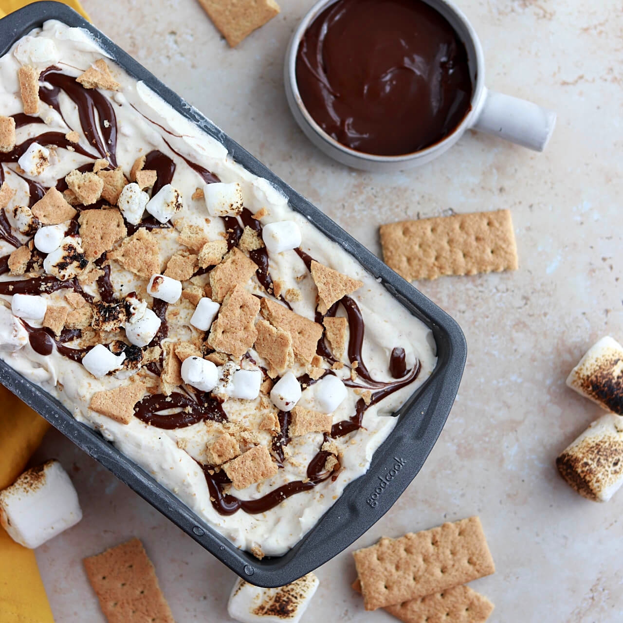 fourth of july desserts no churn smores ice cream