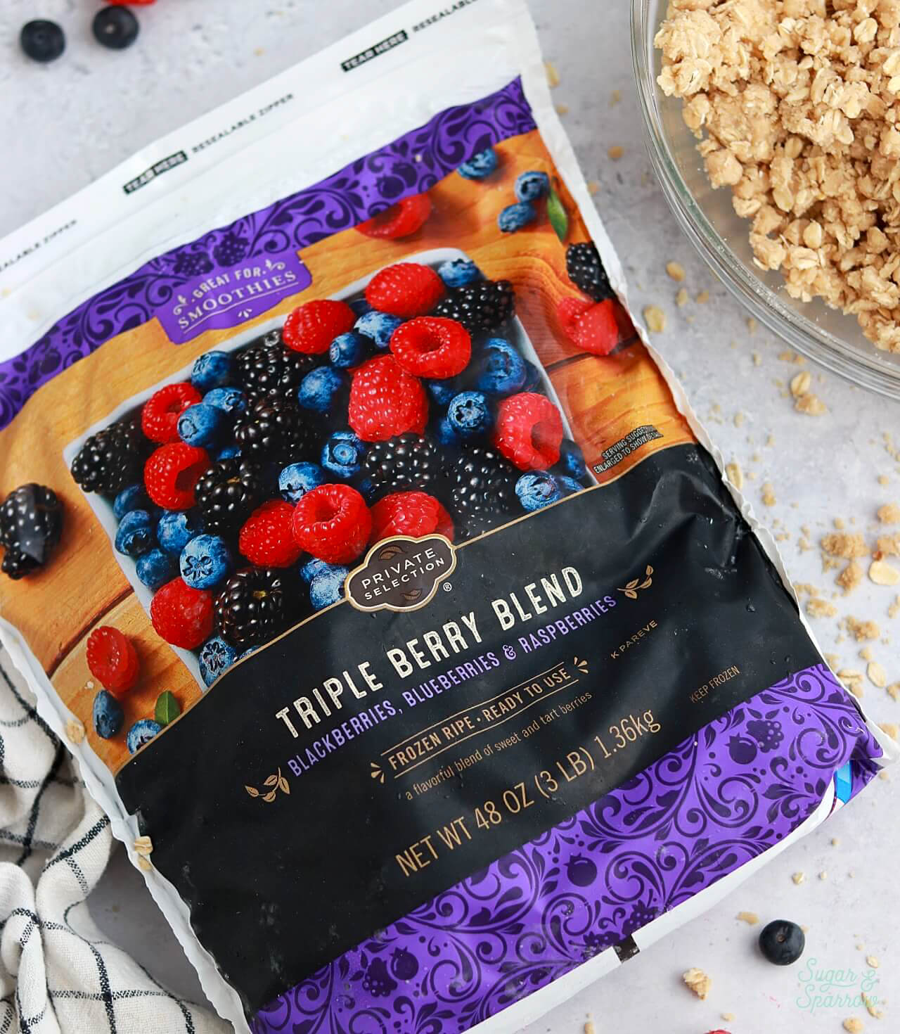 frozen berries for berry crisp recipe