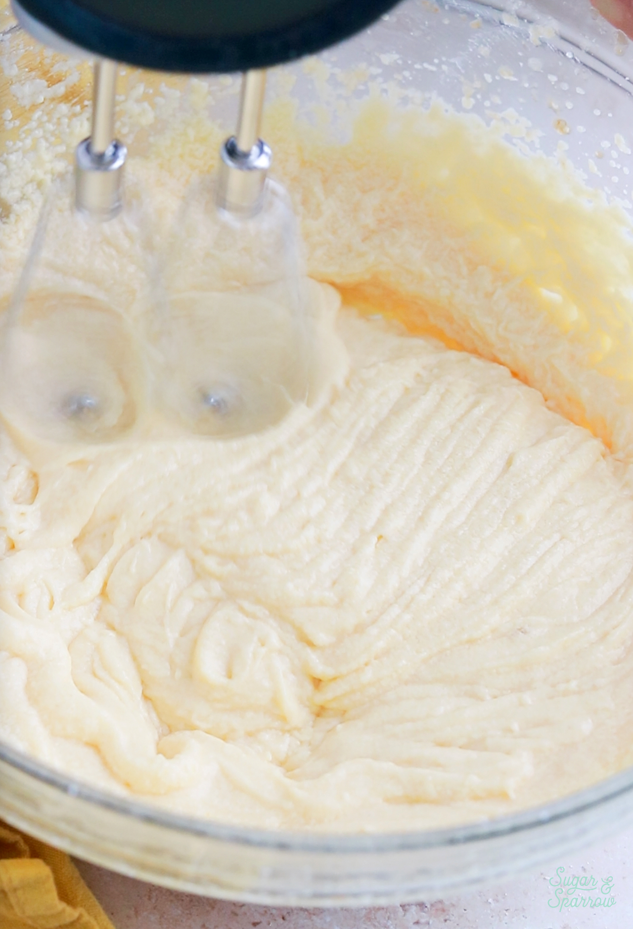 mixing cake batter