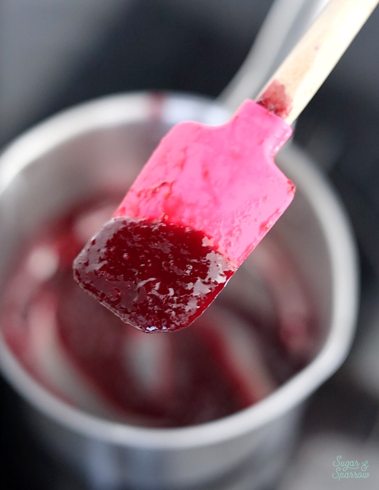 reduced blackberry puree for buttercream