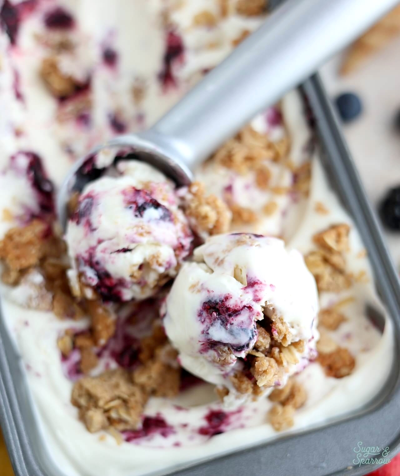 berry crisp ice cream in a loaf pan recipe