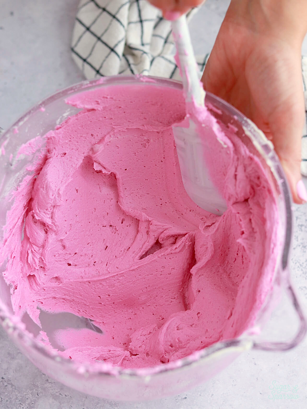 pressing air bubbles out of buttercream