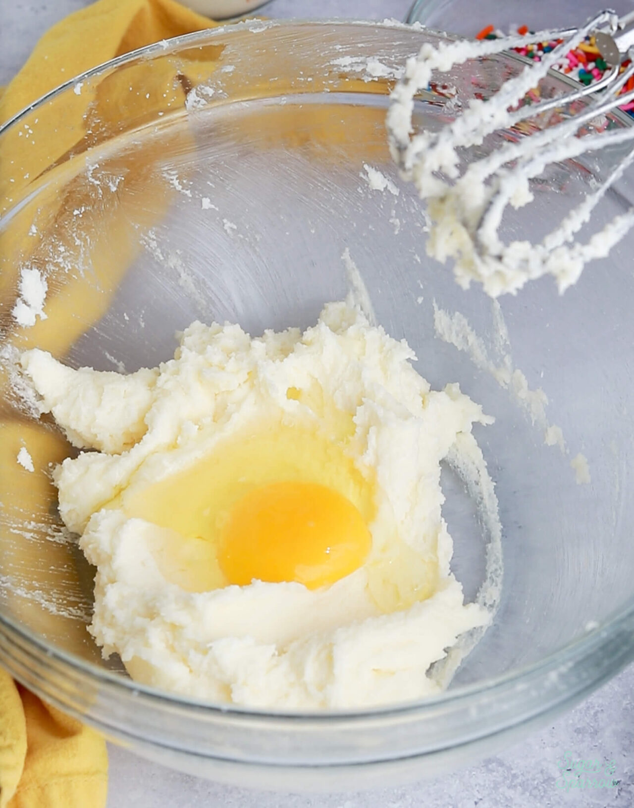 add the eggs to cake batter one at a time