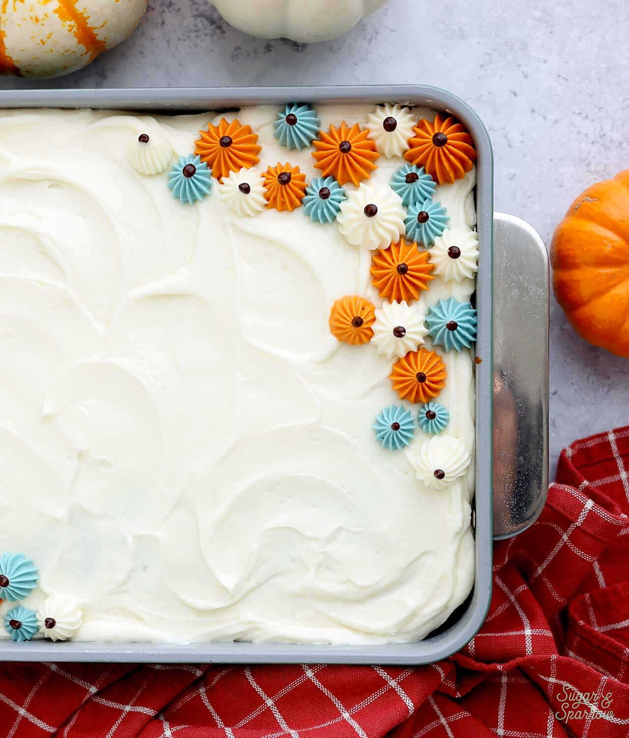 pumpkin cake baked in 9x13 pan