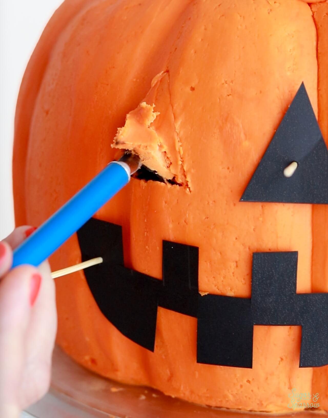 jack o lantern cake tutorial