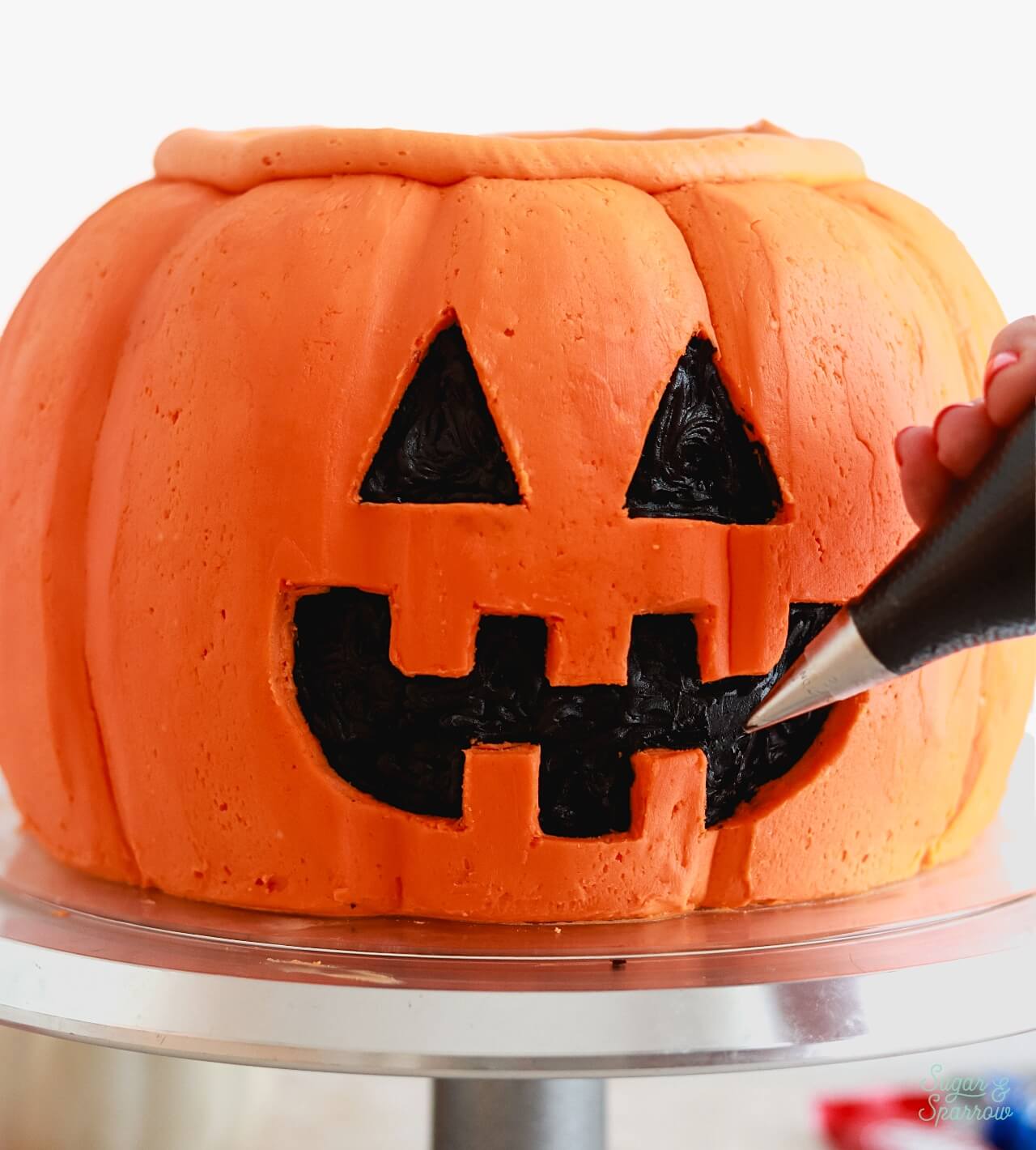 buttercream jack o lantern cake tutorial