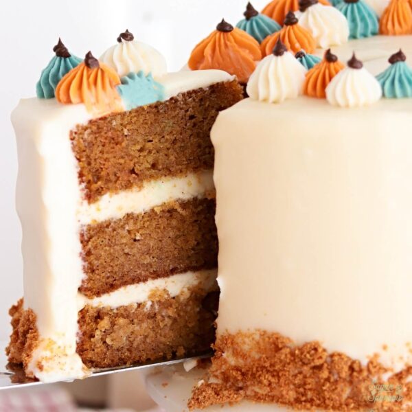 pumpkin layer cake recipe by sugar and sparrow