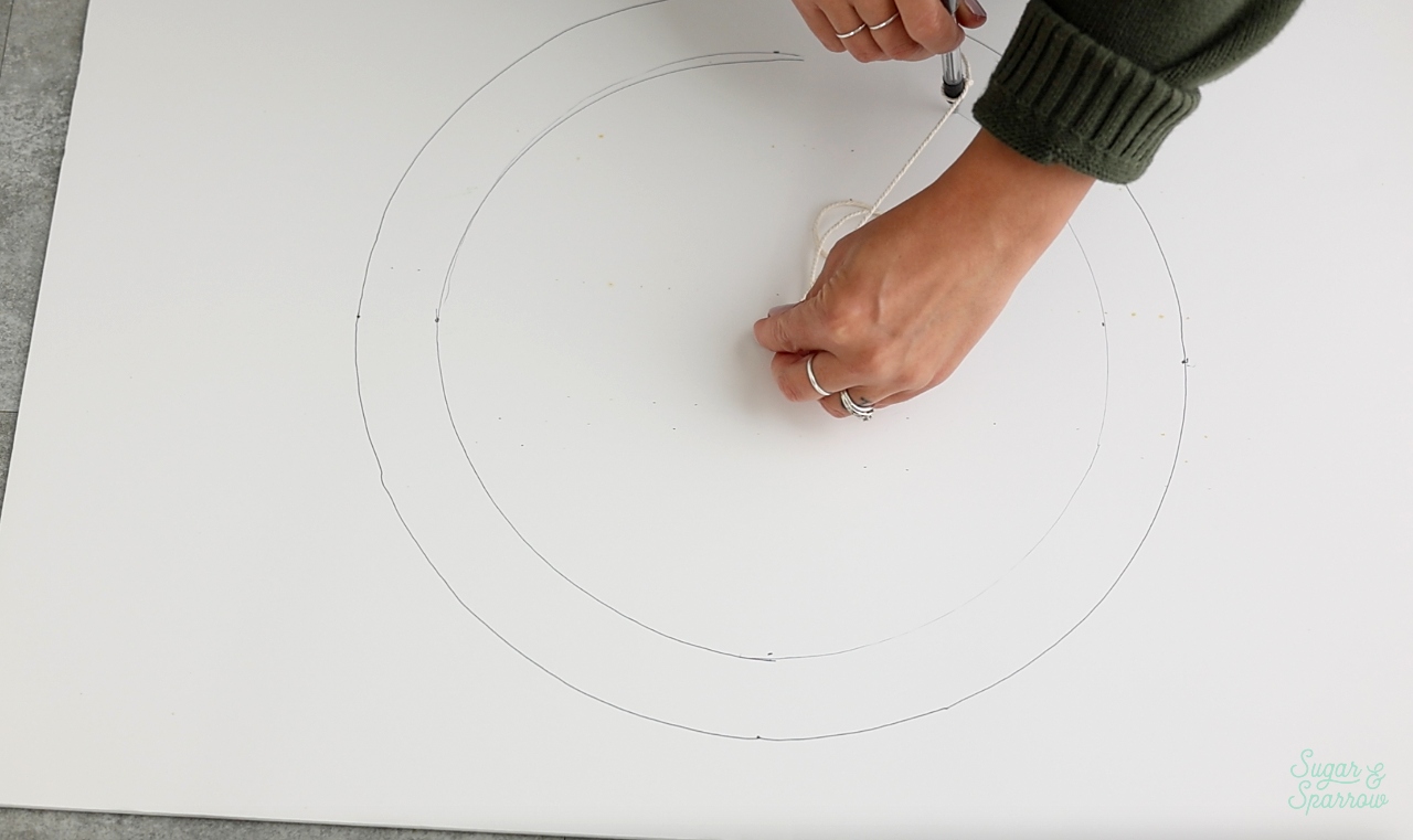 drawing a circle on foam board