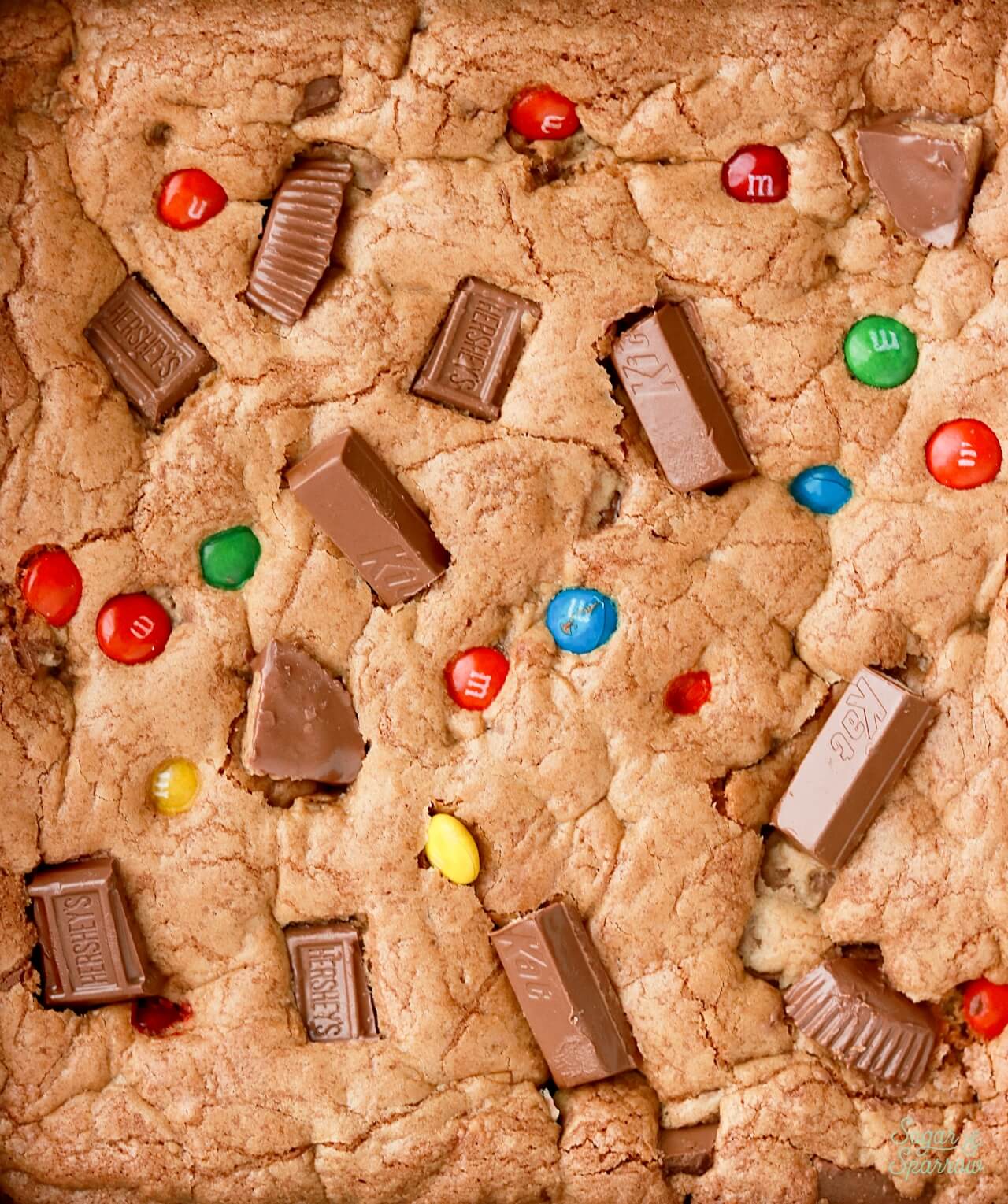 baking fun size candy bars into a cookie bar recipe