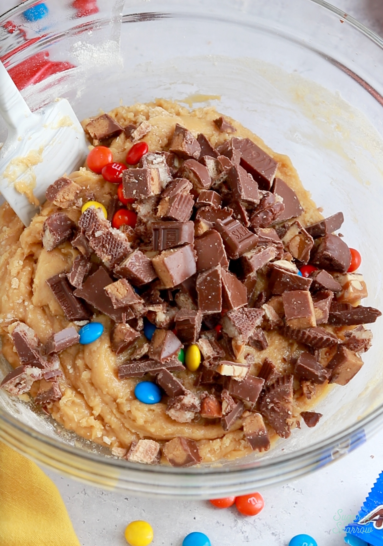 adding halloween candy to cookie recipe