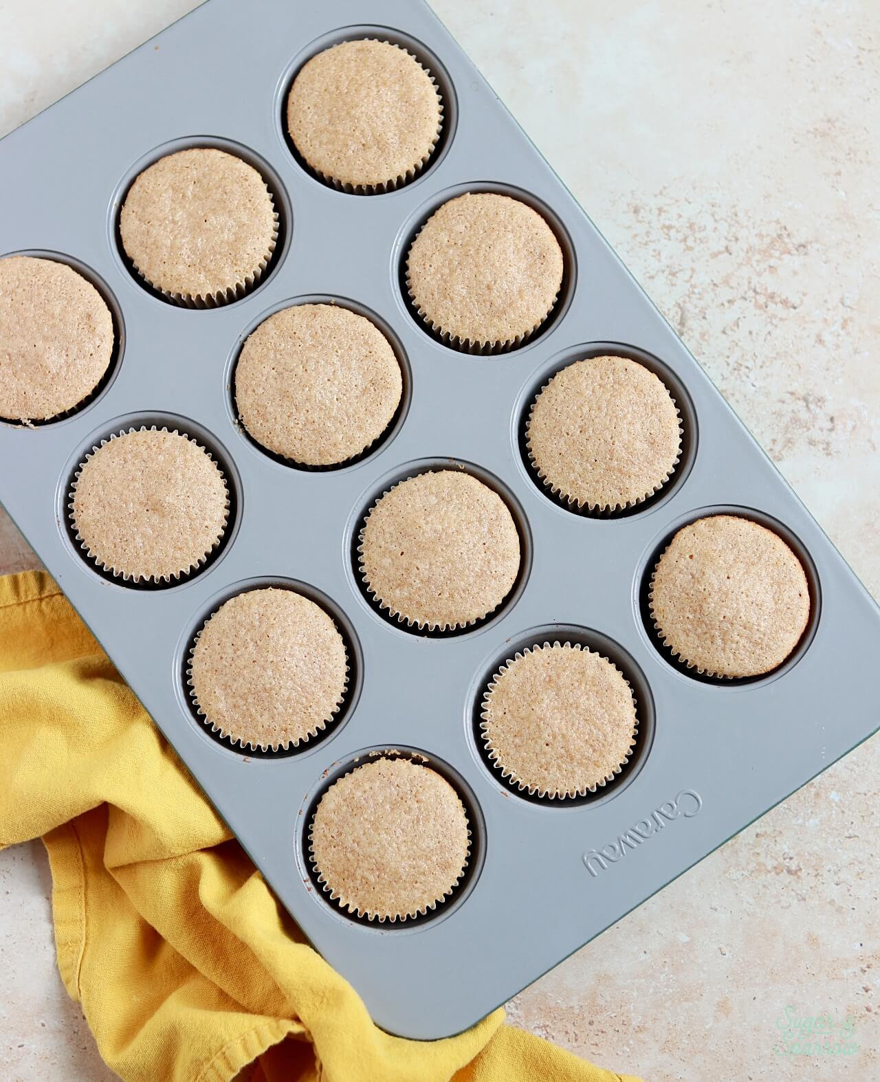 spiced chai cupcakes after baking