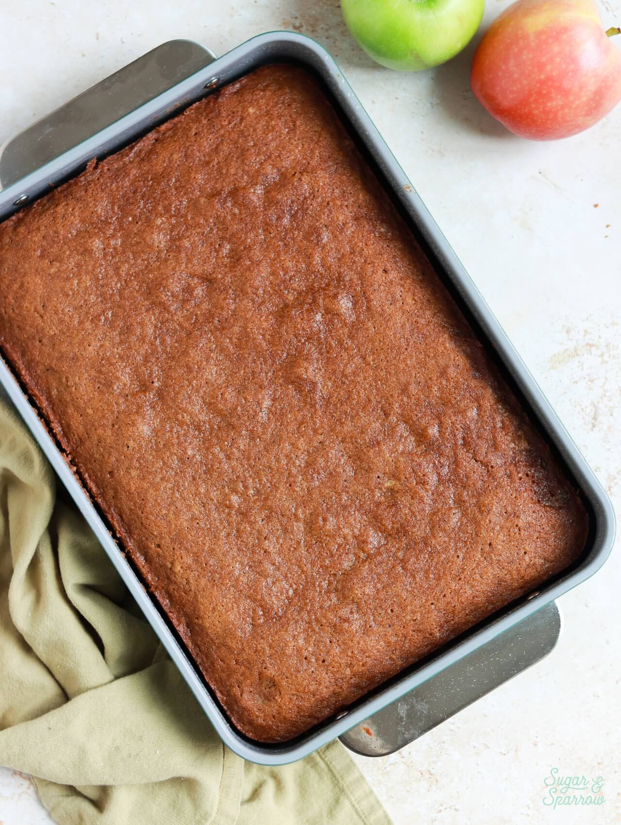 apple cake baked in a 9x13 pan
