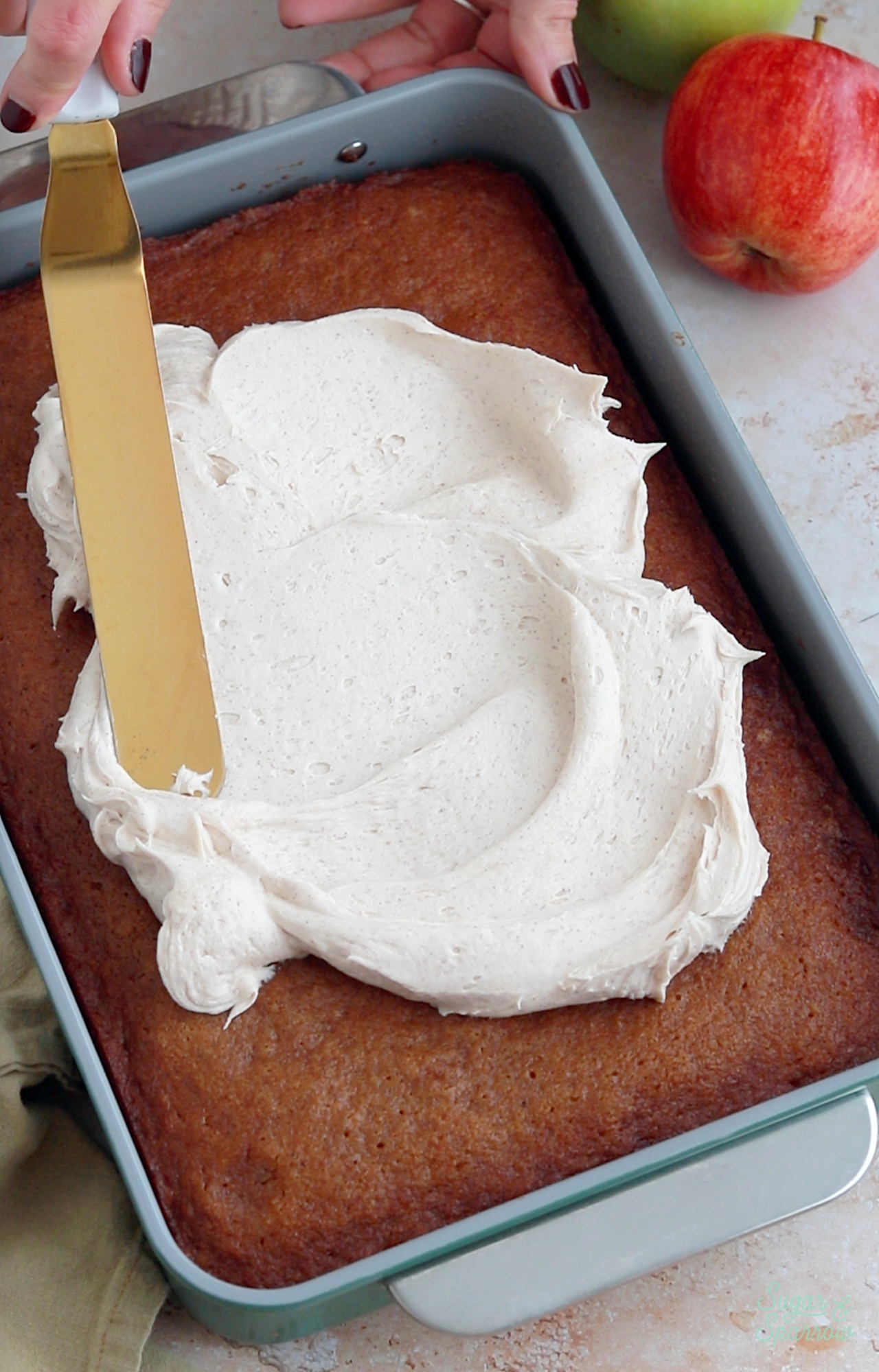 frosting a sheet cake
