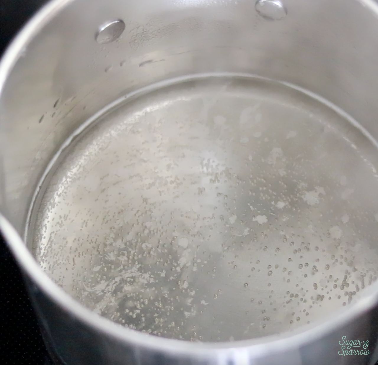making simple syrup for sugared cranberries