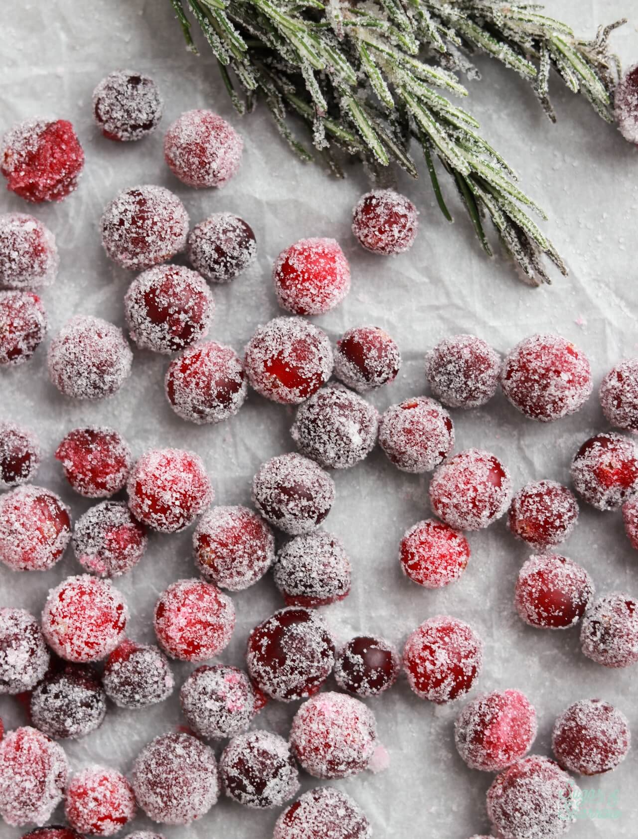 sugared cranberries for christmas desserts