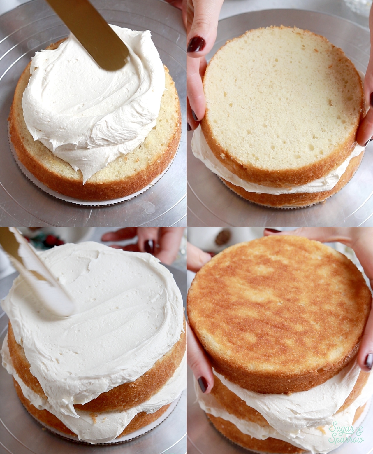 how to fill and stack a layer cake with buttercream
