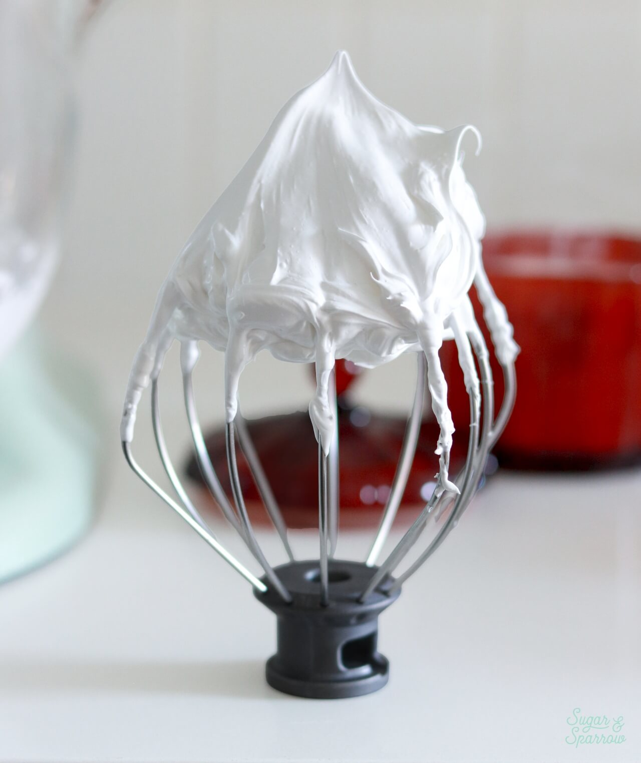 meringue with stiff glossy peaks