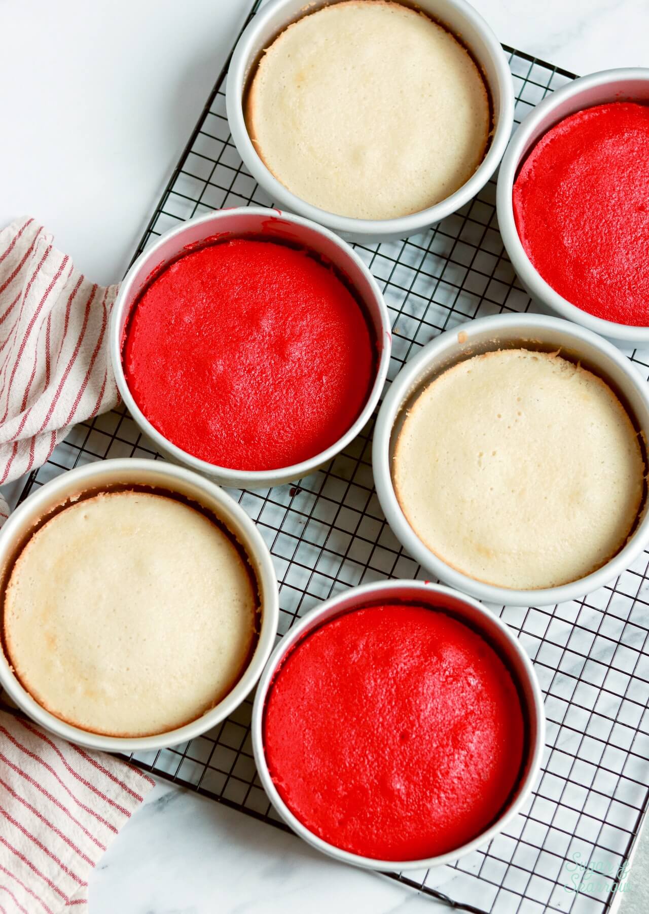 candy cane cake layers