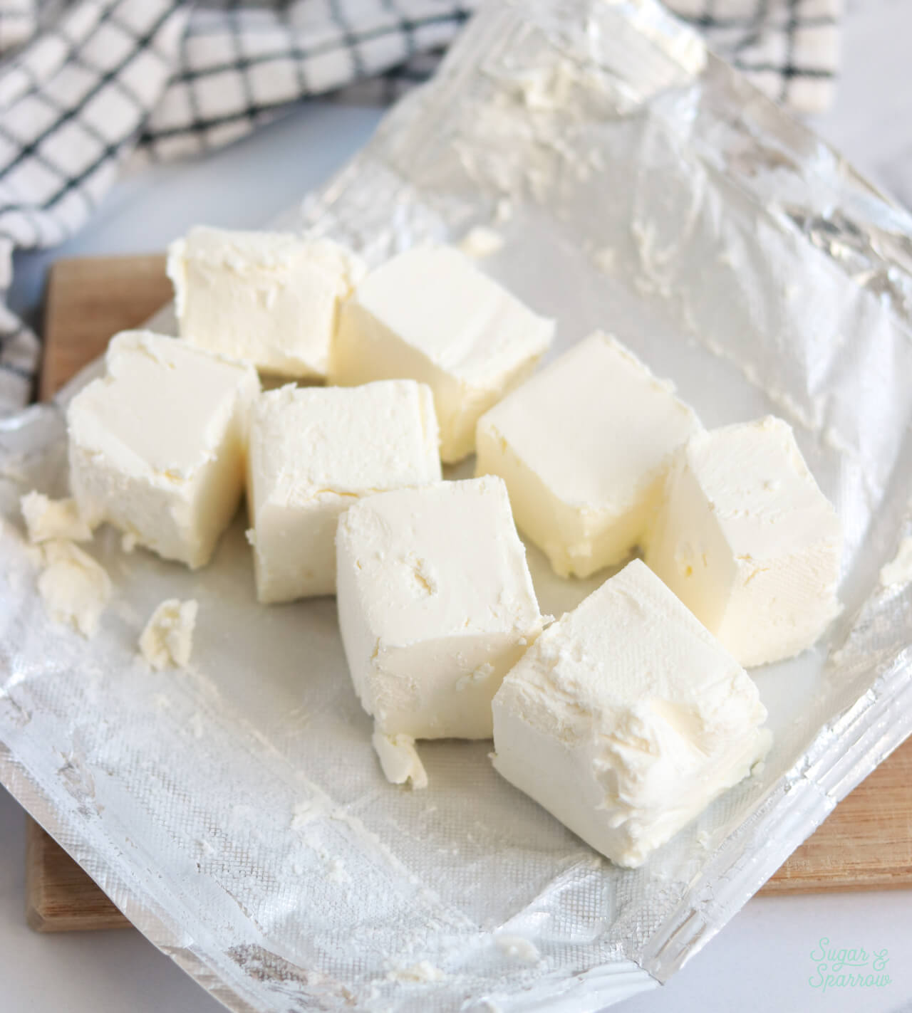 cubed cream cheese to bring to room temperature quickly