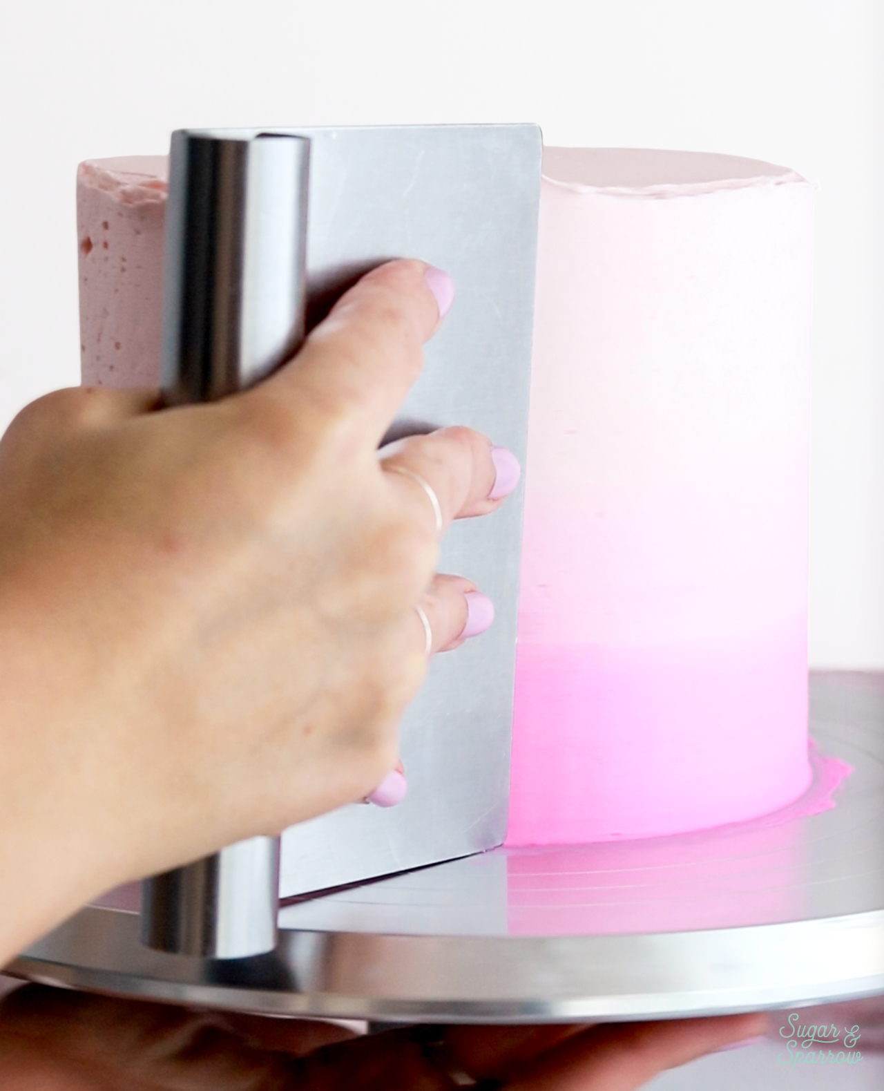 how to frost a smooth finish with ombre buttercream