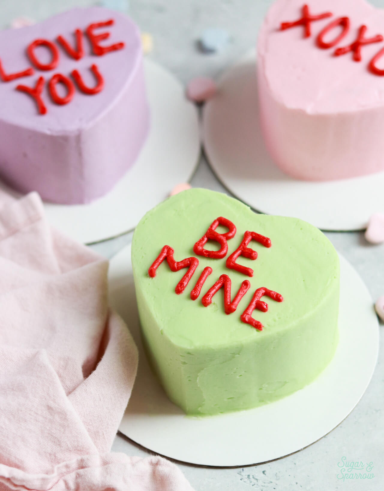 conversation heart cake tutorial