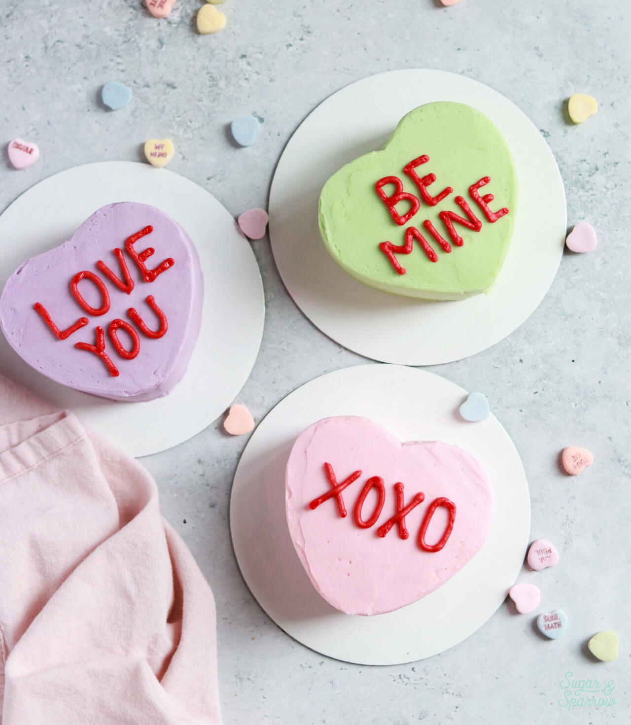 conversation heart valentines day cake recipe