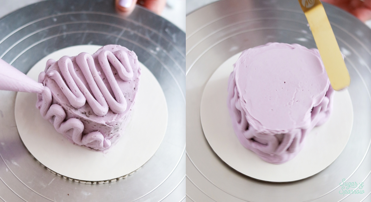 how to frost a heart shaped cake