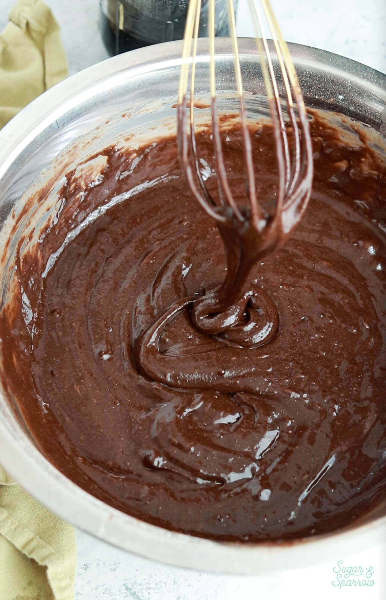 whisk together wet and dry ingredients