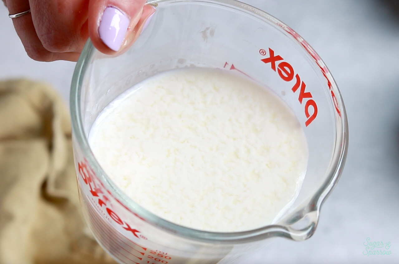 homemade buttermilk with whole milk and vinegar