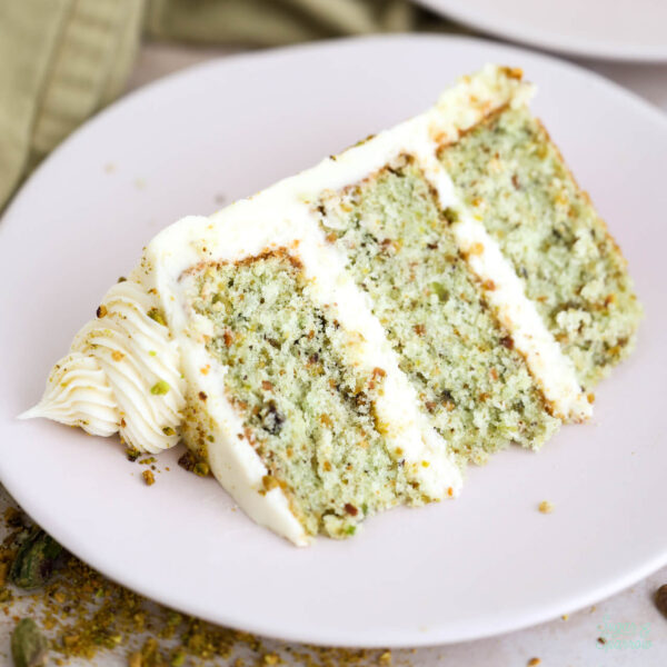 pistachio cake recipe by sugar and sparrow