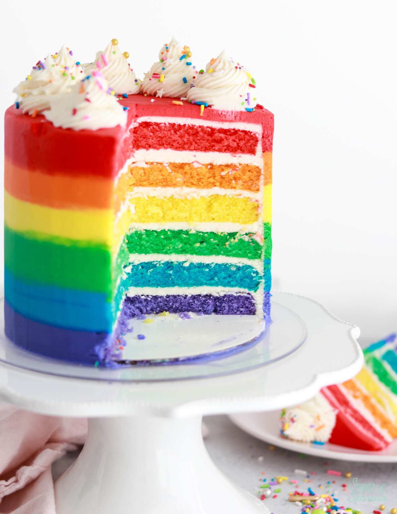 rainbow cake recipe with rainbow frosting
