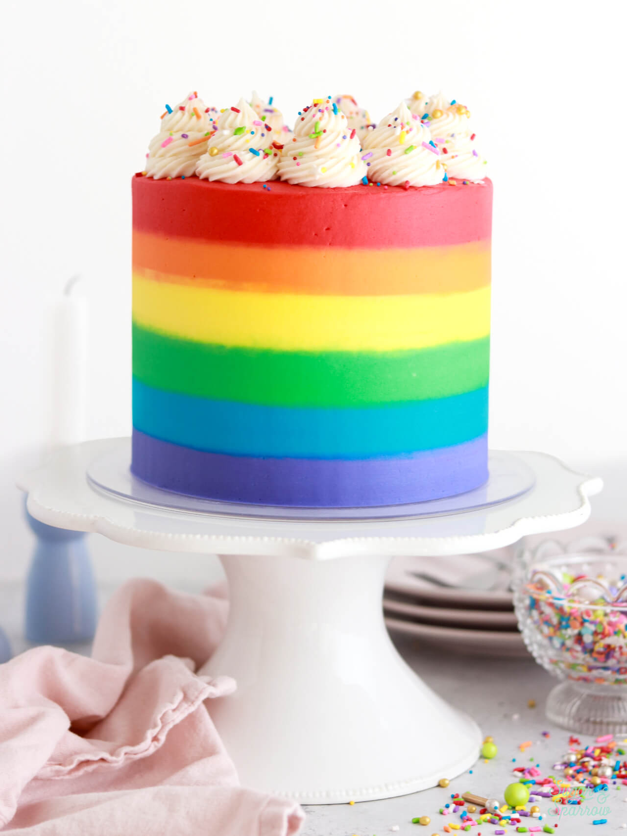 rainbow cake recipe with rainbow buttercream