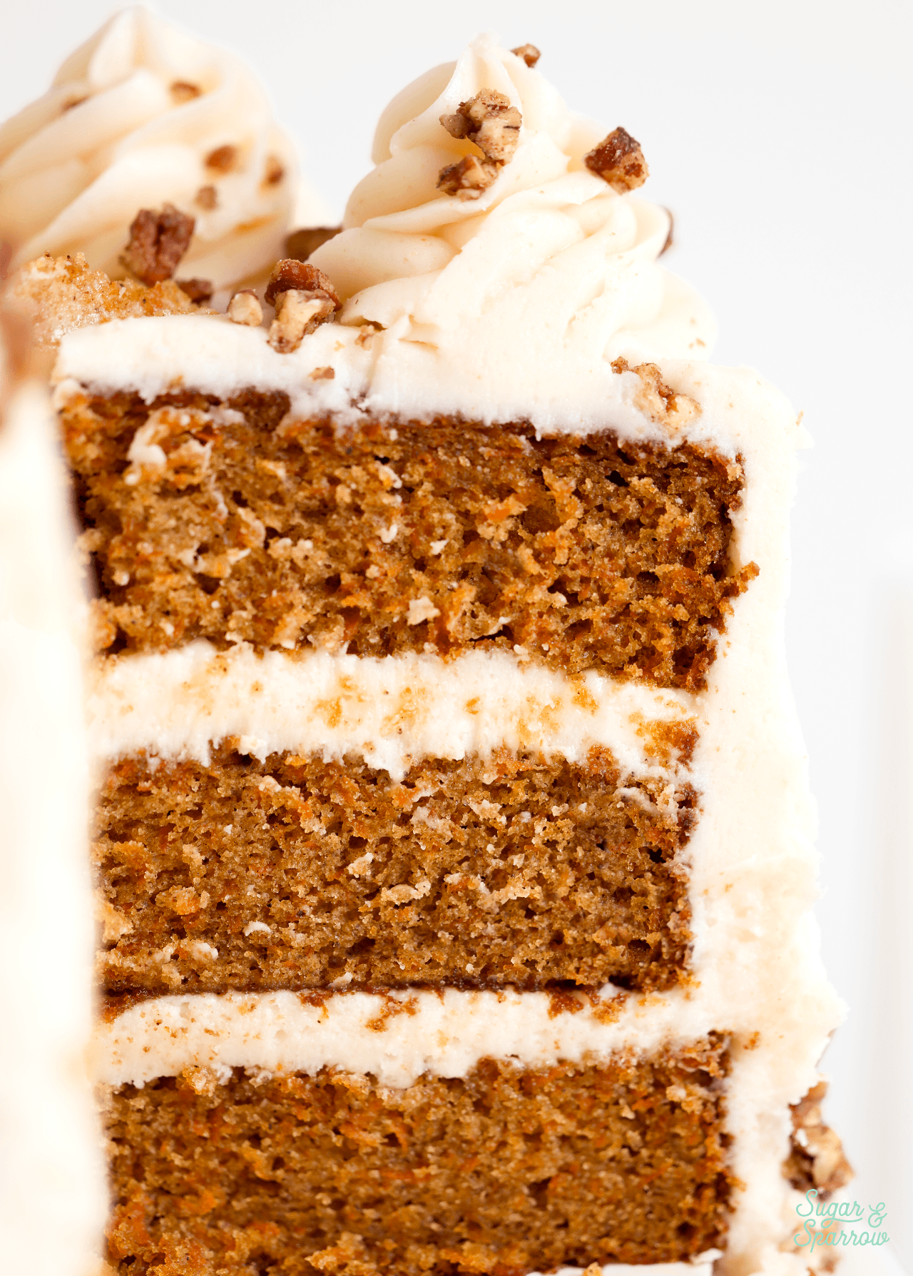carrot layer cake sliced