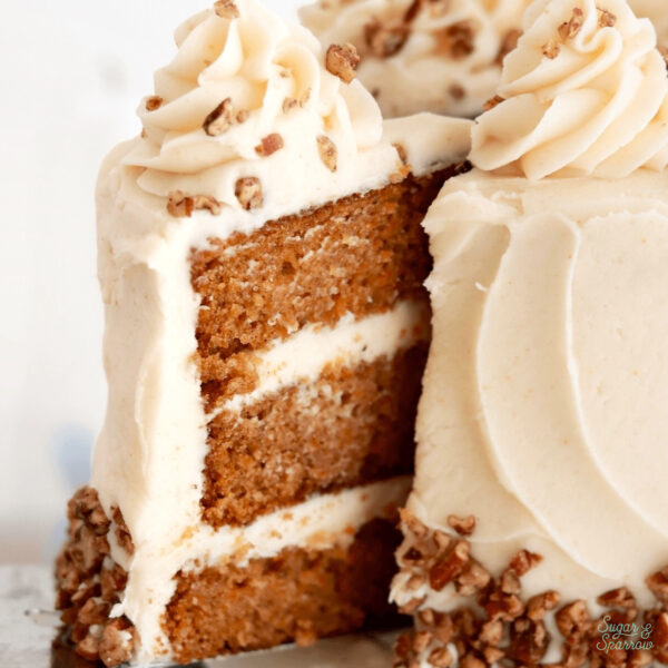carrot cake with brown butter cream cheese frosting