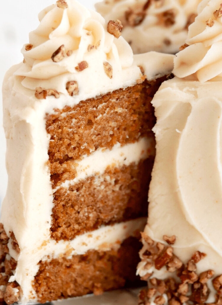 carrot cake with brown butter cream cheese frosting